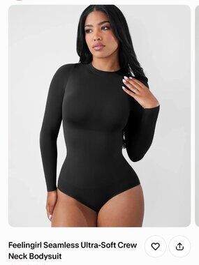 Feelingirl Seamless Ultra-Soft Crew Neck Bodysuit 3XL/4XL (Runs small)